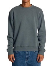 RVCA Mens Relaxed Fit Fleece Crewneck - Dayshift Crew Balsam Green, Large picture