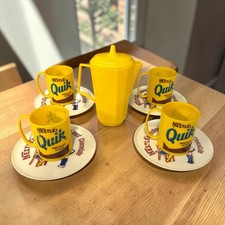 Vintage Nestle Quik Chocolate Flavor Plastic Mug Pitcher Lid Advertising Lot picture