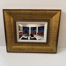 Fanch : francois ledan: Interior with Picasso 6” 9”  Wooden Frame 17