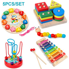 5-6Pcs/Set Montessori Wooden Toys for Babies Boy Girl Gift Baby Development Game picture