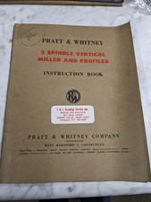 PRATT WHITENEY OPERATOR SERVICE MANUAL BOOK 2 SPINDLE MILLER PROFILER 30 40” picture