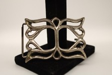Rare Find Vintage Navajo Sand Cast Sterling Silver Belt Buckle Native American  picture