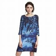 DESIGUAL NWT $159 Bruna Scenic Blue Dress Size 36 (US 2) picture