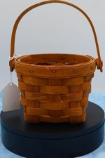Longaberger 1988 Small Round Basket Swing Handle picture