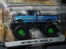 GREENLIGHT 1987 FORD F-250 BIGFOOT MONSTER PICK UP 4x4 CHASE TRUCK -BLUE, NICE picture