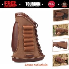 Tourbon Canvas Leather Rifle Buttstock Ammo Holder Hunting Gun Cheek Rest Cover picture