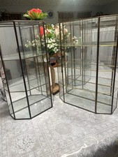 2 3 Tier vintage brass and glass etagere display picture