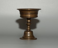 Real Tibet 17000s Old Antique Buddhist Alloy Copper Kundika Oil Ghee Lamp Butter picture