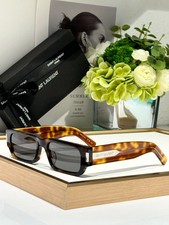 YSL SL660 Bold Rectangular Sunglasses Tortoise Shell Fashion Eyewear 54-19-145 picture