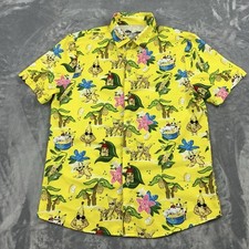 Ann Arbor Shirt Men Size S  Hawaiian Tropical Funny Bananas And Blow Button Up picture