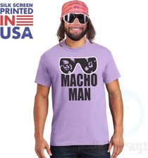 Macho Man WWE VINTAGE style Randy Savage Purple T-shirt Tee picture