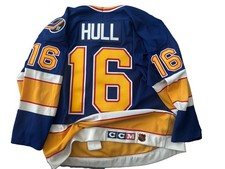 BRETT HULL St Louis Blues Authentic 1991/92 CCM Jersey Center Ice Patch 48 LOOK picture