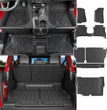 For 2021-2024 Jeep Wrangler JL 4XE 4 Door Floor Mats Backrest Mats Cargo Liner picture