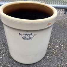 NEW Antique Robinson Ransbottom Blue Crown 3 Gallon Stoneware Crock picture