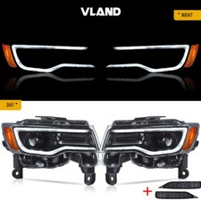VLAND For 2014-2022 Jeep Grand Cherokee LED Projector Headlights w/Black Housing picture