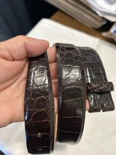 Martin Dingman Louisiana Alligator Leather Belt Strap Men's Size 34 Brown USA picture