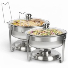 Alpha Living 70012-R Chafing Dish Buffet Set of 2 - Stainless Steel with Glass picture