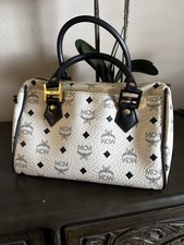 MCM Vicetos Logogram Hand Bag PVC Leather 2way White  picture