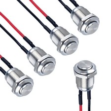 5-Pcs 12 mm Momentary Push Button Switch Waterproof Push Button Switch Round picture
