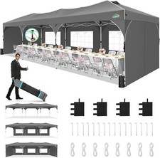 COBIZI 10x30ft Pop up Canopy Tent Outdoor UPF 50+ Sun Shelter Adjustable Height picture