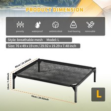 Elevated Dog Bed for Large Dog Portable Raised Dog Cot w/ Metal Frame XL New picture