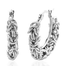 Shop LC Byzantine Hoop Earrings for Women, Chunky Stainless Steel Hoops picture