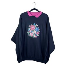 90s Vintage Just My Size Floral Sweatshirt Women's 4X Cottagecore picture