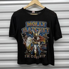 Vintage 70s 80s Molly Hatchet & The Outlaws In Concert Thin Band T-Shirt Size M picture