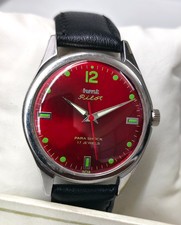 Vintage Refurbished HMT Pilot Red 17 Jewels Mechanical Hand Winding Men's Wrist  picture
