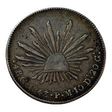1843/2 Overdate Go Guanajuato Mexico 4 Reales D12 picture