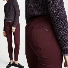 NWT Rag & Bone HR Ankle Skinny / Burgundy/ SZ 30 picture