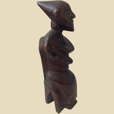 Ethiopian Hand-Carved Wooden Figure Statue African Ethnographic Art 25cm picture