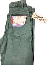 Vintage Bluxton Made in U.S.A. Stretch Overdyed Green Denim Jeans picture