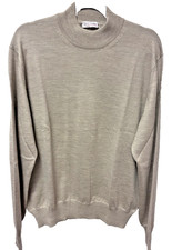 GRAN SASSO ~ITALIAN MADE SILK WOOL BLEND MOCK TURTLENECK SWEATER ~ LARGE ~ NWT picture