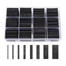 innhom 650pcs Heat Shrink Tubing Kit 2:1 Ratio Black Electrical Wire Wrap Set picture