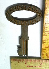 Folger Adam jail key vintage Joliet prison collectible skeleton lock memorabilia picture