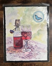 Sophie Dare, Original Art, 10x13 Watercolor Cherry Bounce Traditional NC Drink picture