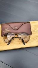 Vintage Ray-Ban Bausch & Lomb USA Leather Aviator Sunglasses 58-14 picture