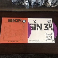 SIN 34 Die Laughing Expanded + Do You Feel Safe LPs Punk KBD Purple Vinyl LTD 50 picture