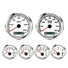 W PRO 6 Gauge Set 85mm GPS Speedometer 120 MPH Waterproof Car Marine Boat Truck picture