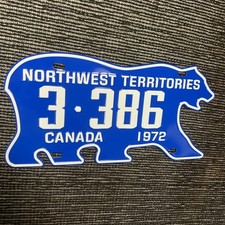 Canada 1972 Northwest Territories license plate replica  picture