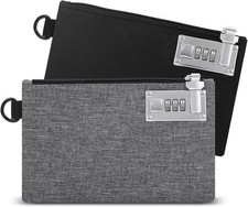 Money Bag with Lock, 2 PCS Lockable Money Bag, 5 X 8 Inches Locking Accessories picture