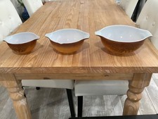 vintage pyrex orchard cinderella nesting mixing bowls 3 piece set 441 442 443  picture