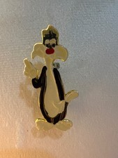 Vintage Looney Tunes Sylvester the Cat Enamel Brooch Pin Warner Bros picture