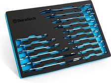 16-Piece Super-Thin Open-End Wrench Set SAE & Metric Slim Spanner w/ EVA Tray picture