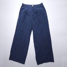 Madewell The Harlow Wide Leg Pants Size 8 Blue High Rise Pleated Boho Trouser picture