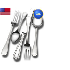 Wallace Continental Bead 65-Piece Flatware Set 12 18/10 Stainless Steel Beaded picture