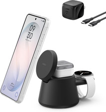 Belkin Qi2.2 25W Magnetic Wireless Charging Station, 3 in 1 Samsung Charger | Fa picture