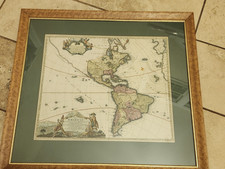 Early 18th century map of the Americas by Johannes Baptista Homann Large ca 1720 picture