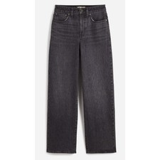 Madewell The Perfect Vintage Wide Leg Jeans Black Gray Robles High Rise 28P NWT picture